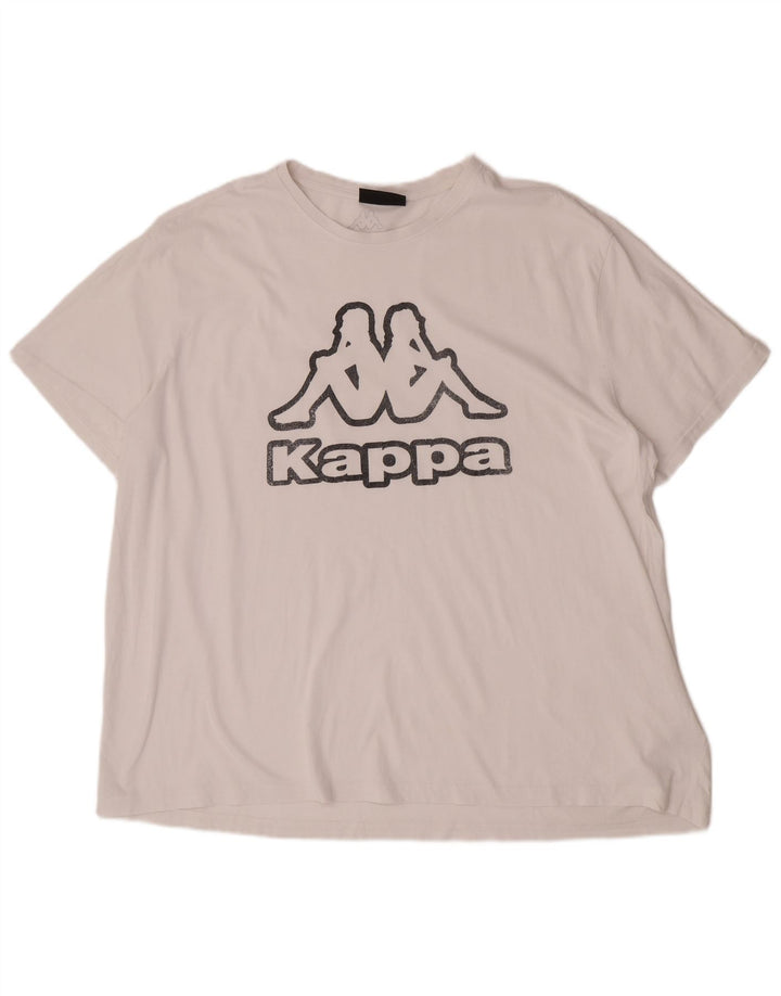 Camiseta gráfica masculina Kappa Top 4XL algodão branco
