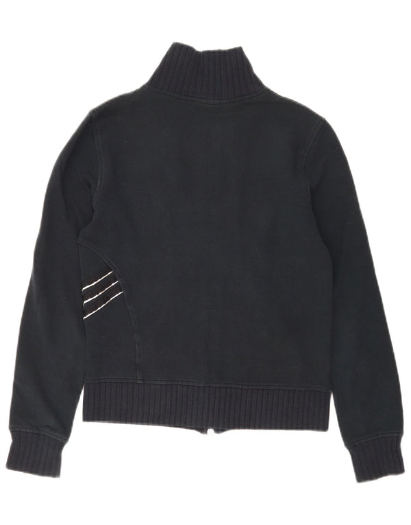 Adidas Womens Tracksuit Top Jacket UK 10 Pequeno Azul Marinho Algodão