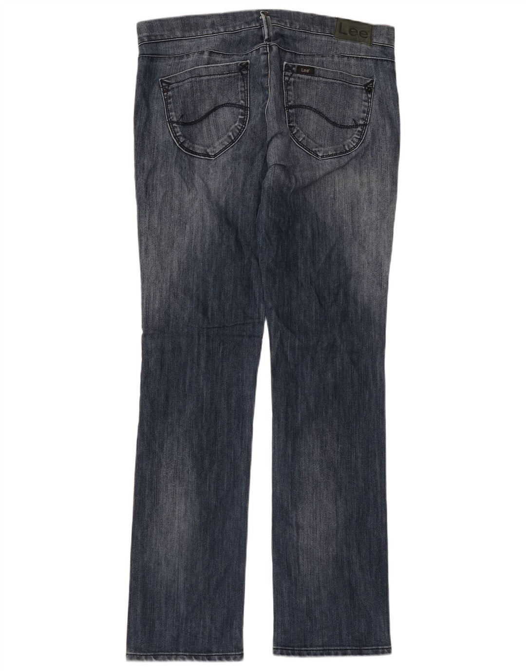 LEE Womens Lynn Straight Jeans W32 L33 Azul Algodão