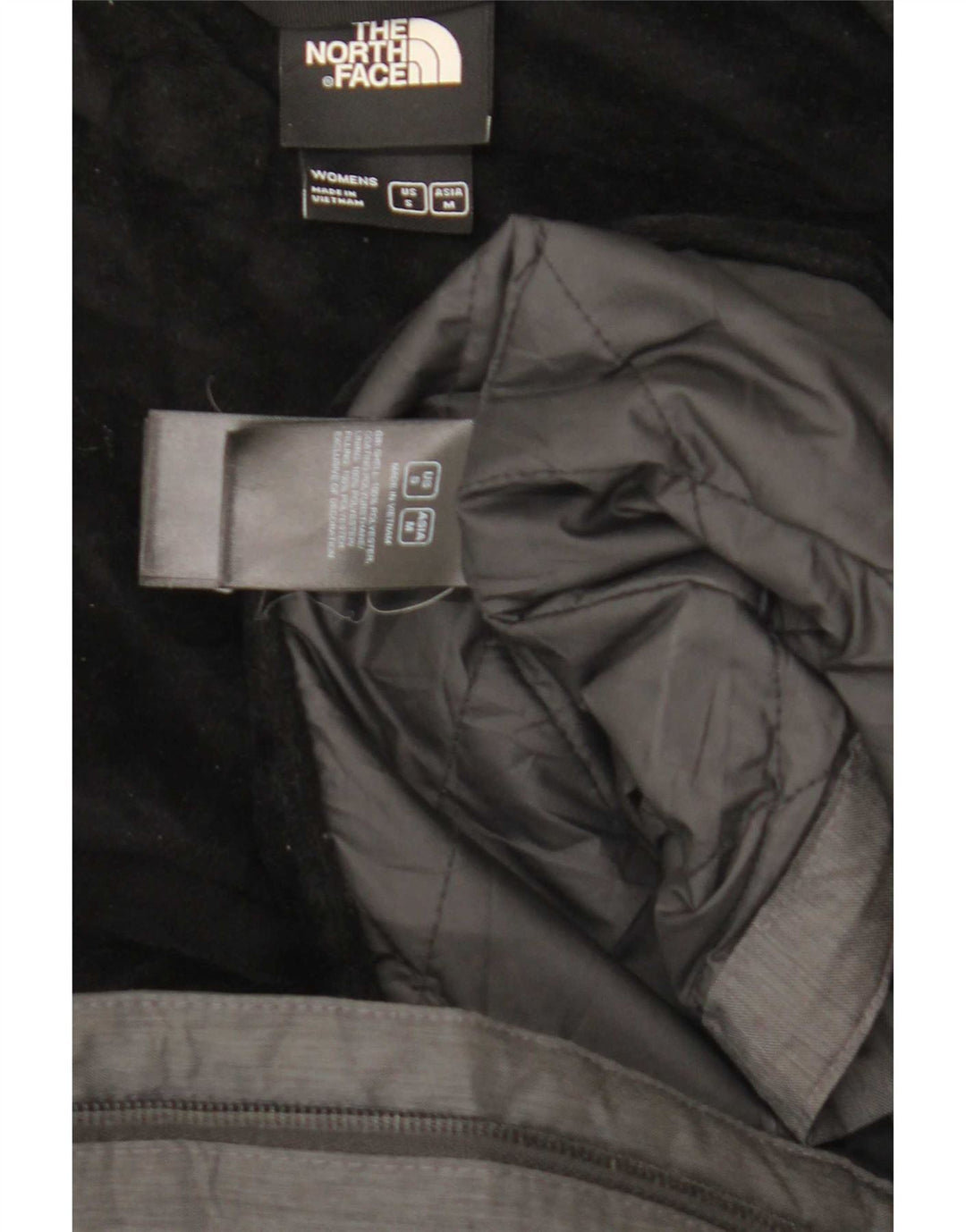 Jaqueta corta-vento feminina com capuz The North Face UK 14 poliéster cinza médio