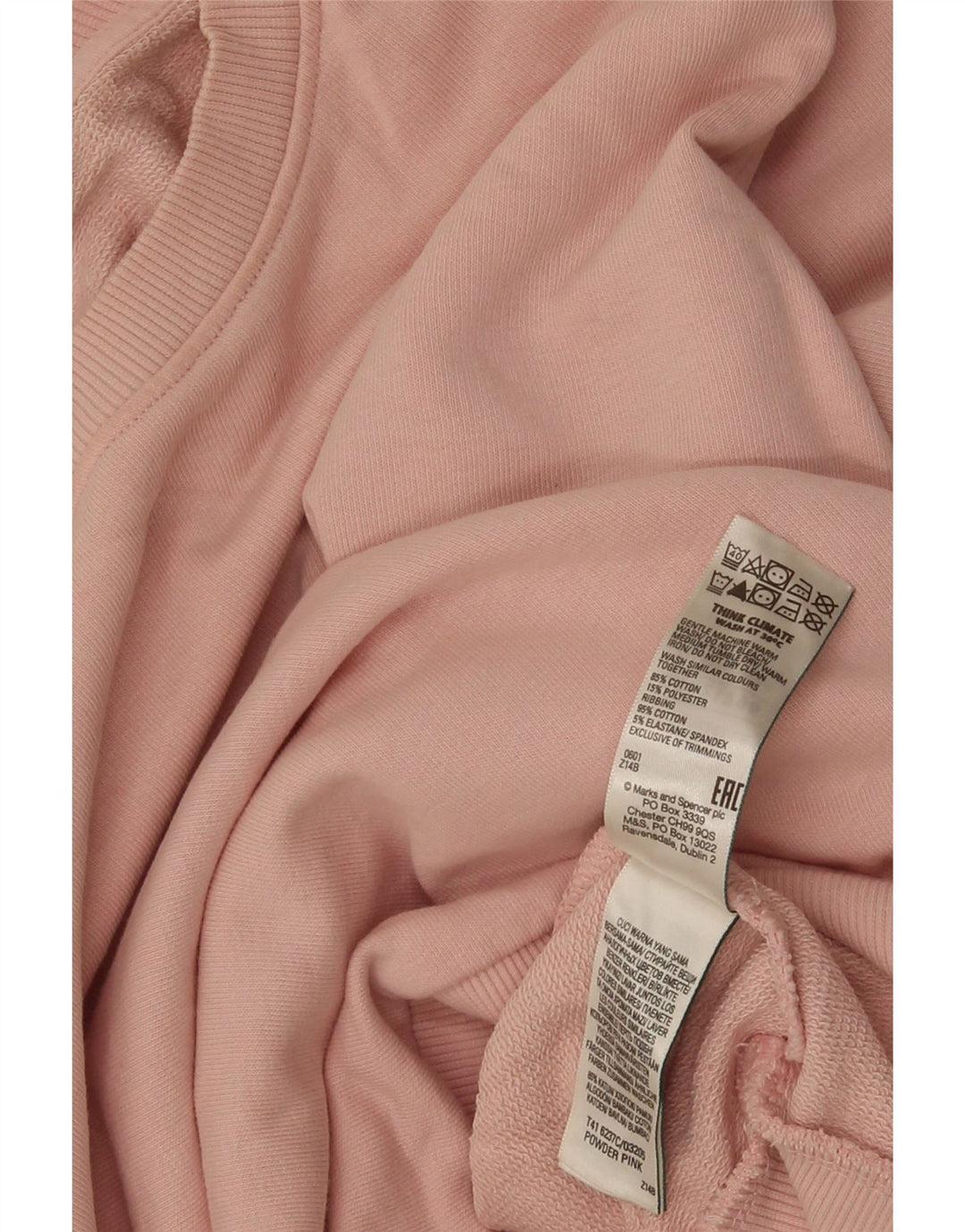 Suéter feminino Marks & Spencer Reino Unido 14 grande algodão rosa