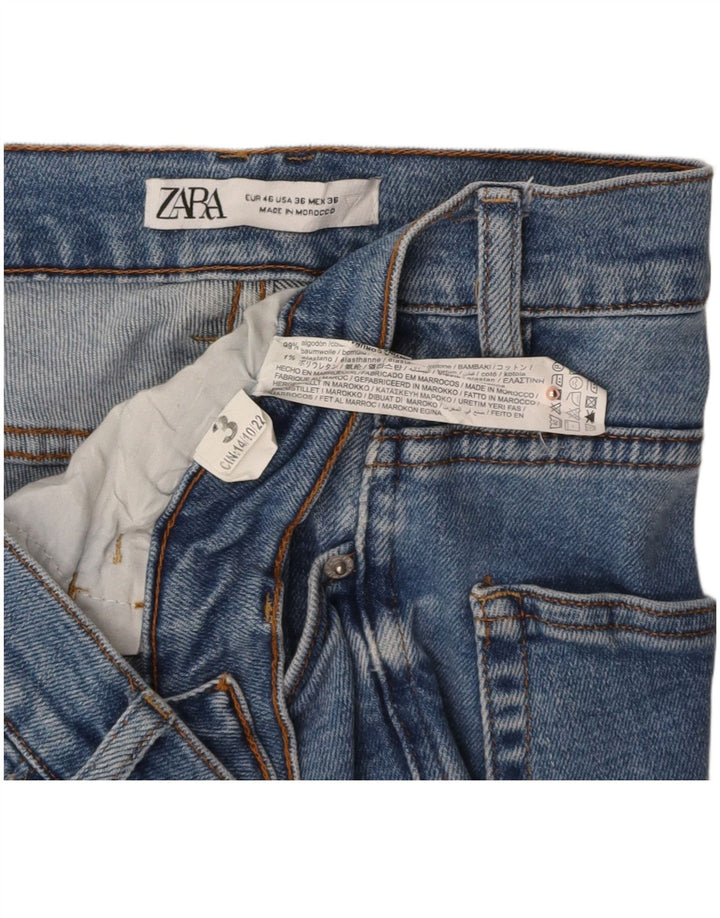 ZARA Mens Slim Jeans EU 46 XL W36 L32 Azul Algodão