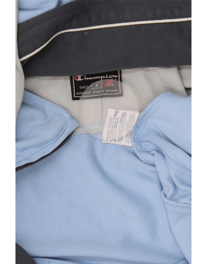 Jaqueta masculina com capuz e capuz Champion, pequena, azul, colorblock, poliéster