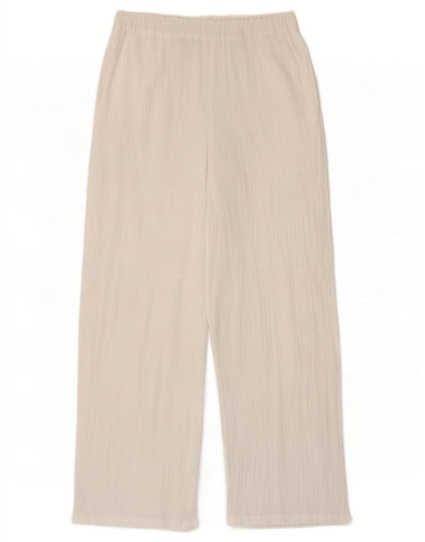 Calça feminina de cintura alta Marks & Spencer Reino Unido 8 pequena W28 L30 branca