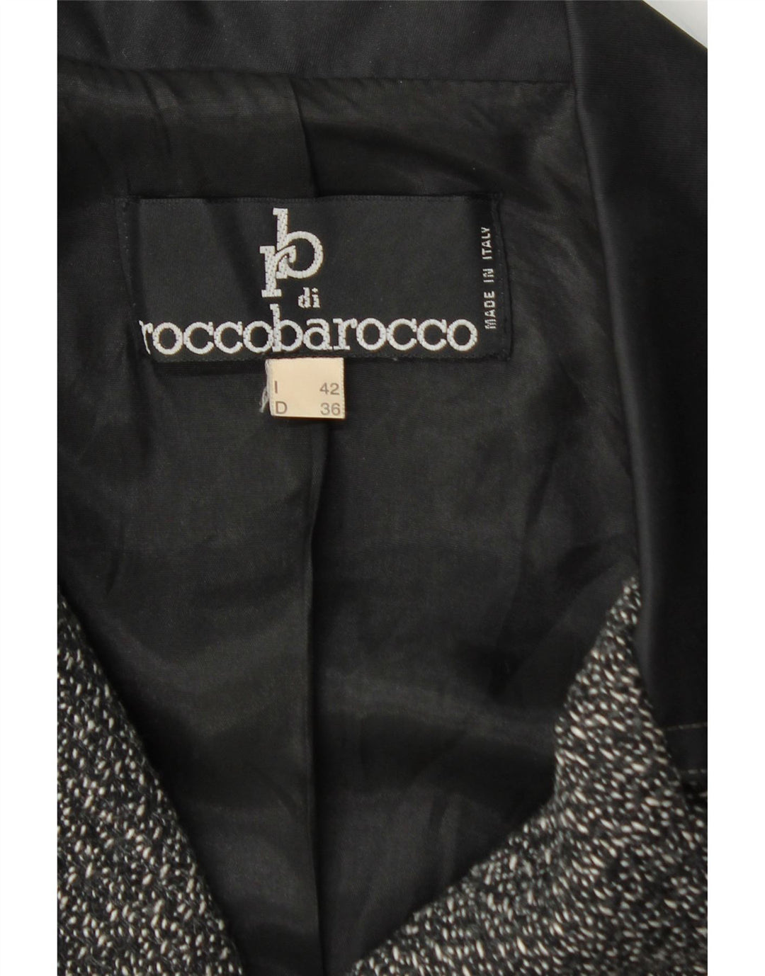 Sobretudo feminino ROCCOBAROCCO IT 42 lã manchada preta média