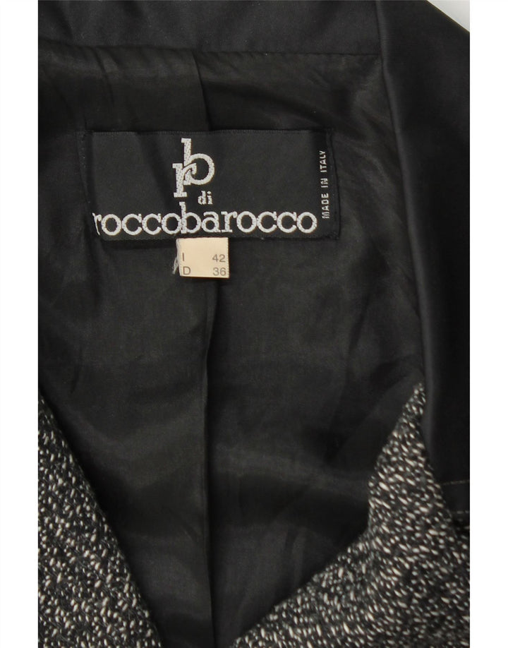 Sobretudo feminino ROCCOBAROCCO IT 42 lã manchada preta média