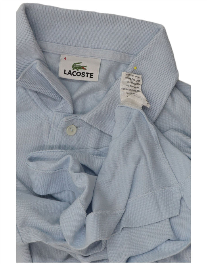 Camisa polo masculina Lacoste tamanho 4 algodão azul médio