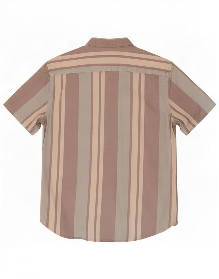 Camisa masculina de manga curta padrão Levi's algodão listrado cinza médio
