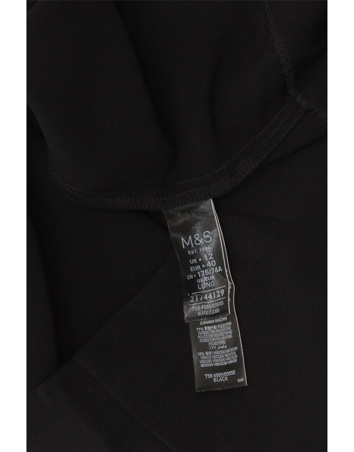 Saia lápis feminina Marks & Spencer Reino Unido 12 médio W30 poliéster preto