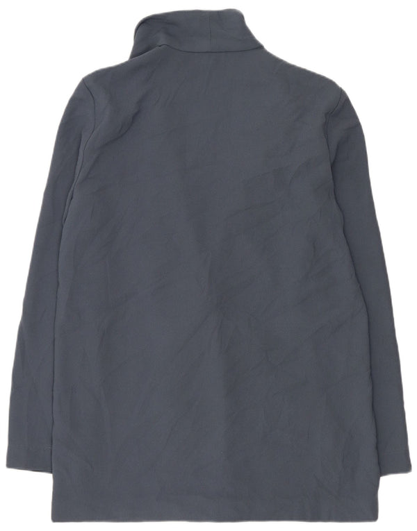 Jaqueta blazer feminina Topshop com peito duplo Reino Unido 10 poliéster azul pequeno
