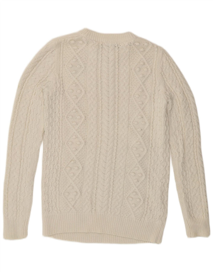 Suéter feminino Zara com gola canoa, Reino Unido 10, pequeno, branco