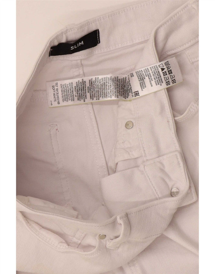 Jeans Marks & Spencer feminino slim UK 12 médio W30 L27 algodão branco