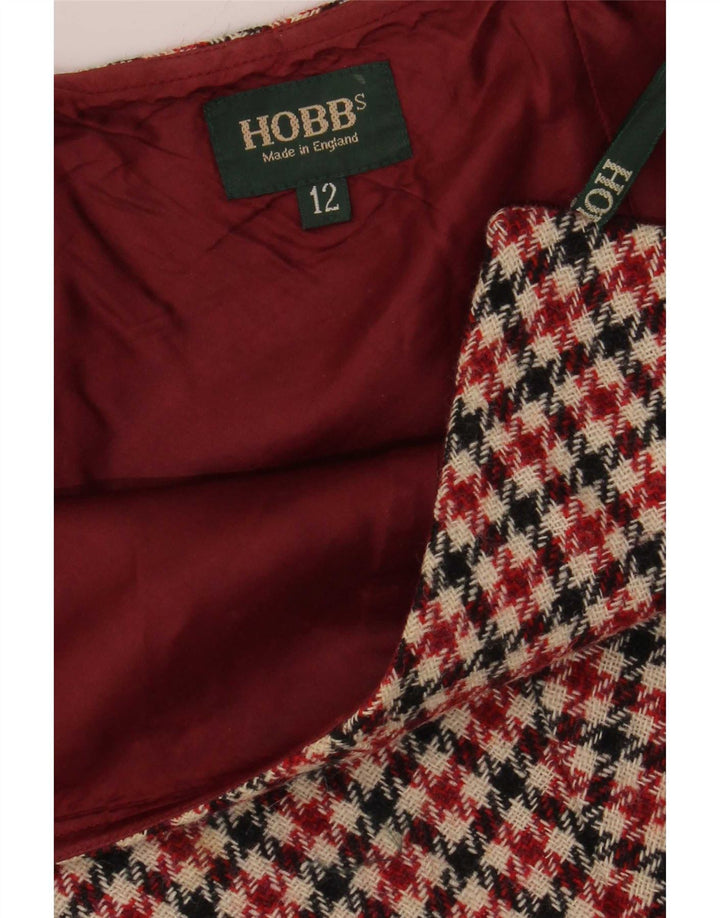 Saia evasê feminina Hobbs Reino Unido 12 médio W30 houndstooth multicolorido