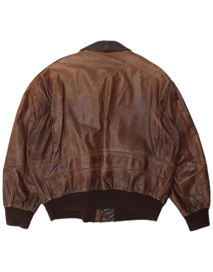 Jaqueta masculina de couro bomber La Matta IT 50 grande couro marrom
