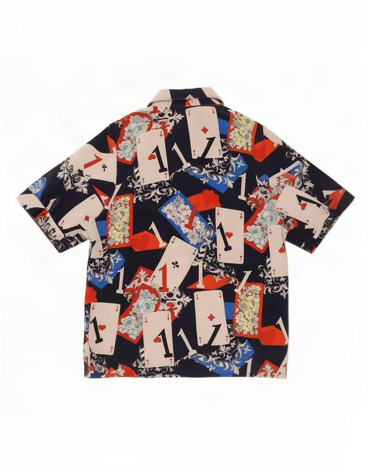 Blusa feminina vintage com padrão abstrato Reino Unido 16 grande multicolorida