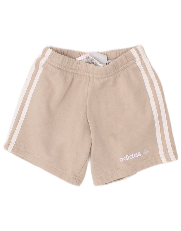 Shorts esportivos Adidas para meninos 18-24 meses algodão bege