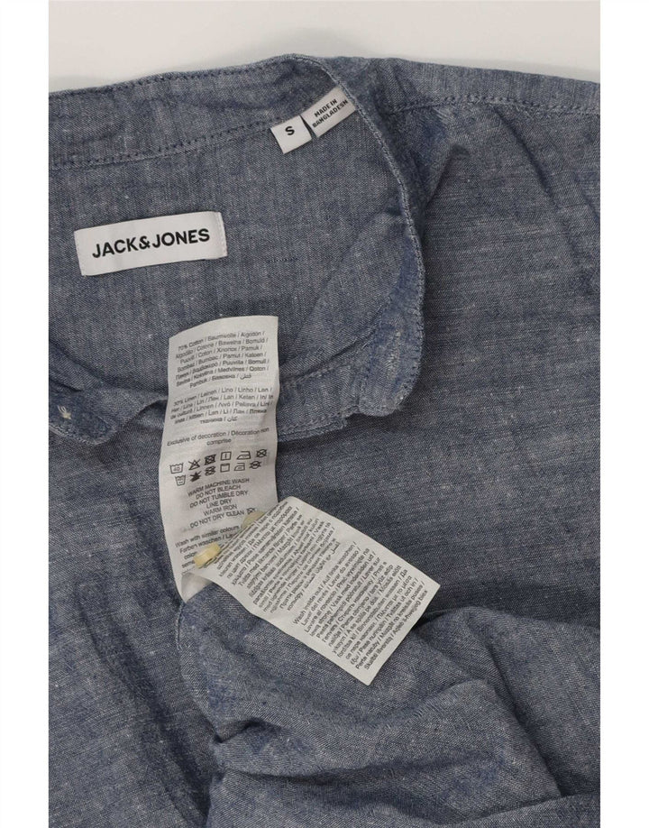 Camisa masculina Jack & Jones pequena azul algodão