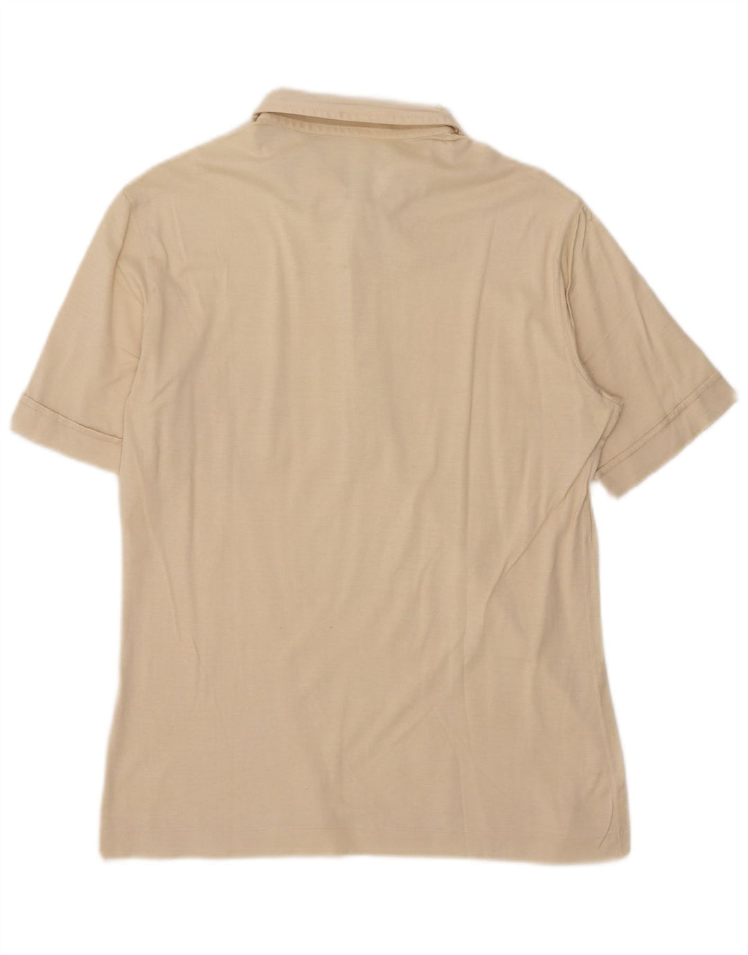 Camisa polo masculina vintage IT 46 pequena bege