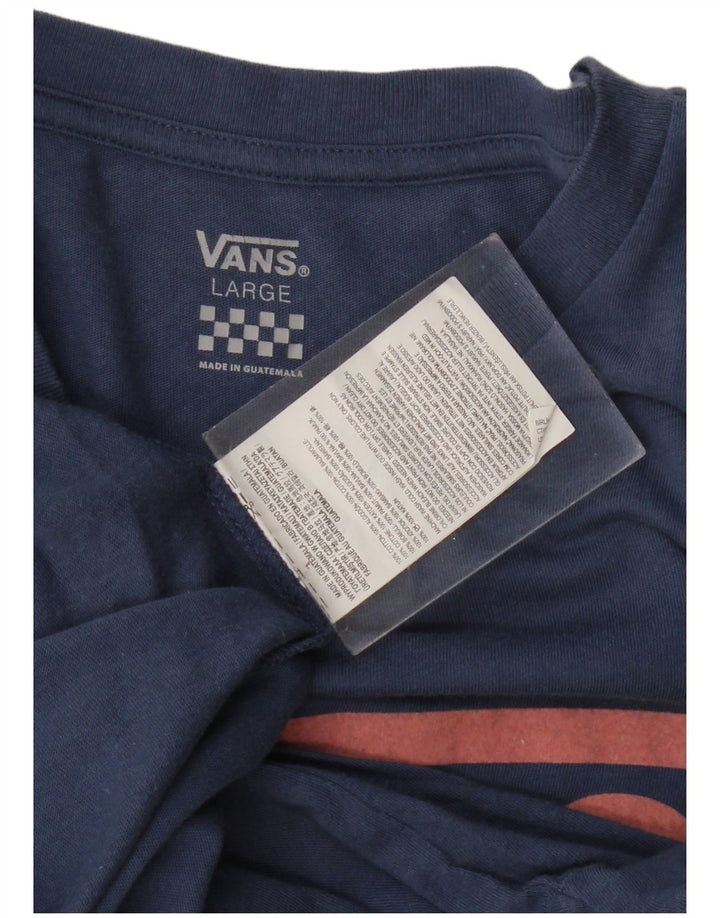 Camiseta feminina Vans com estampa gráfica UK 16 grande algodão azul marinho