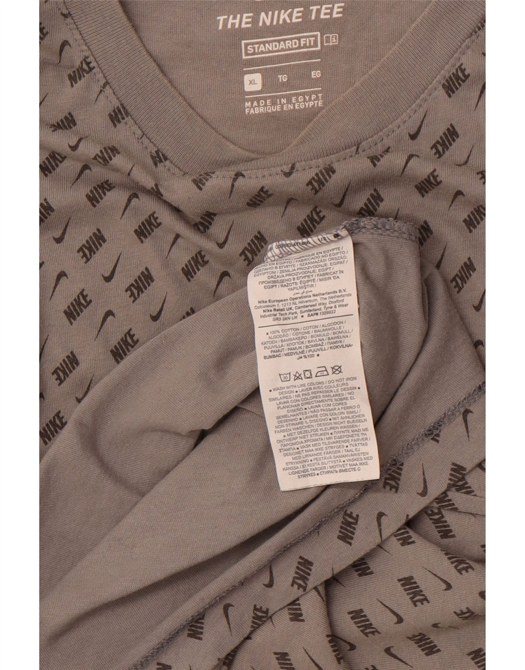 Camiseta masculina NIKE Standard Fit Graphic XL cinza colorblock algodão