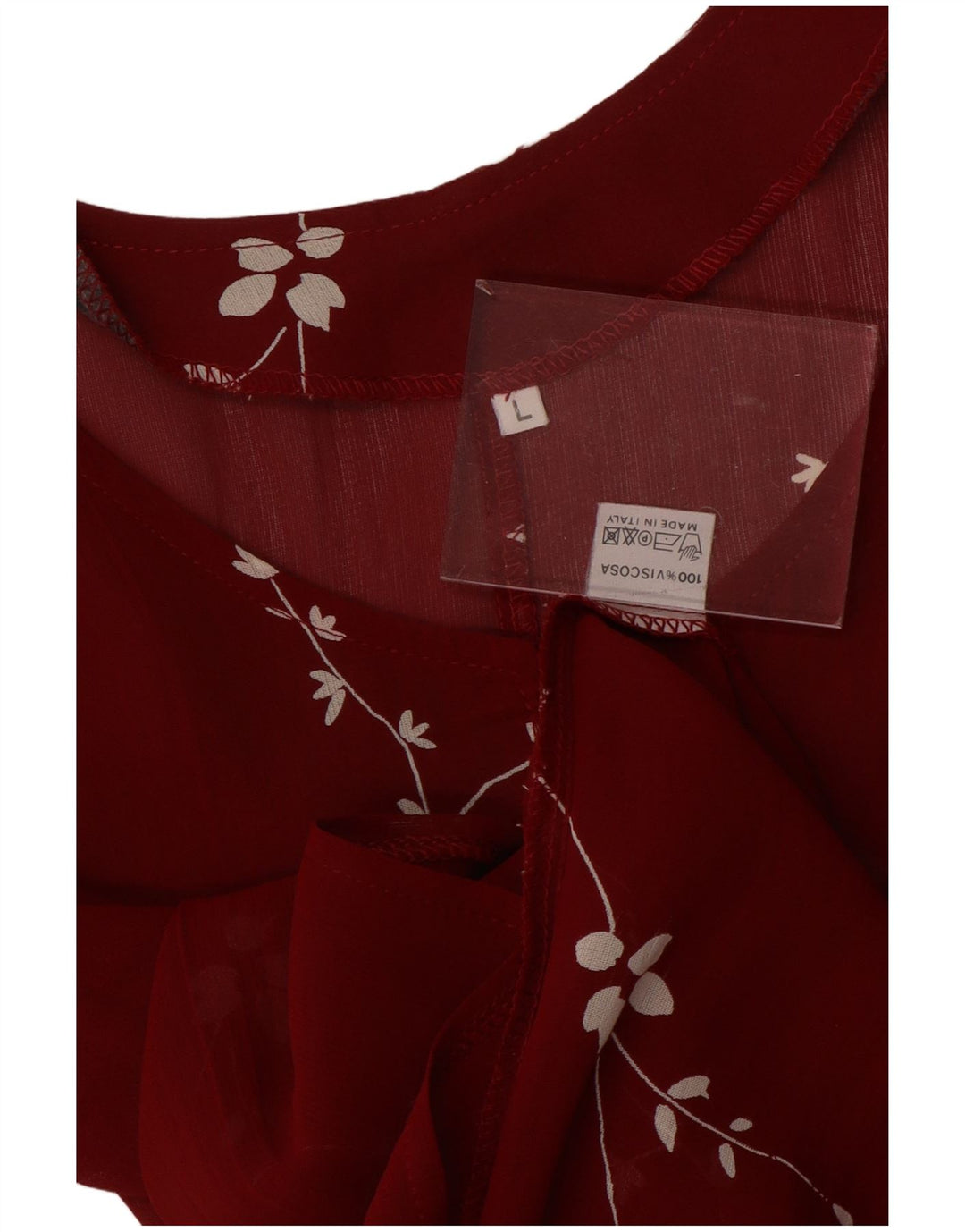 Vestido maxi feminino sem mangas VINTAGE Reino Unido 14 grande viscose floral vermelha