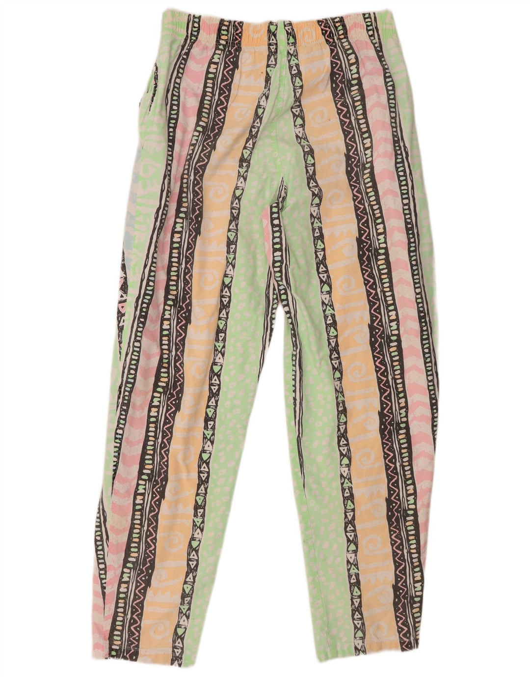 Calça feminina Blues cintura alta cônica W34 L31 multicolorida geométrica