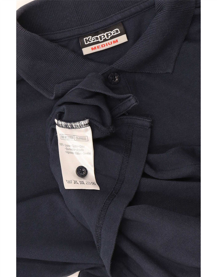 Camisa polo masculina KAPPA de manga comprida de algodão azul marinho médio
