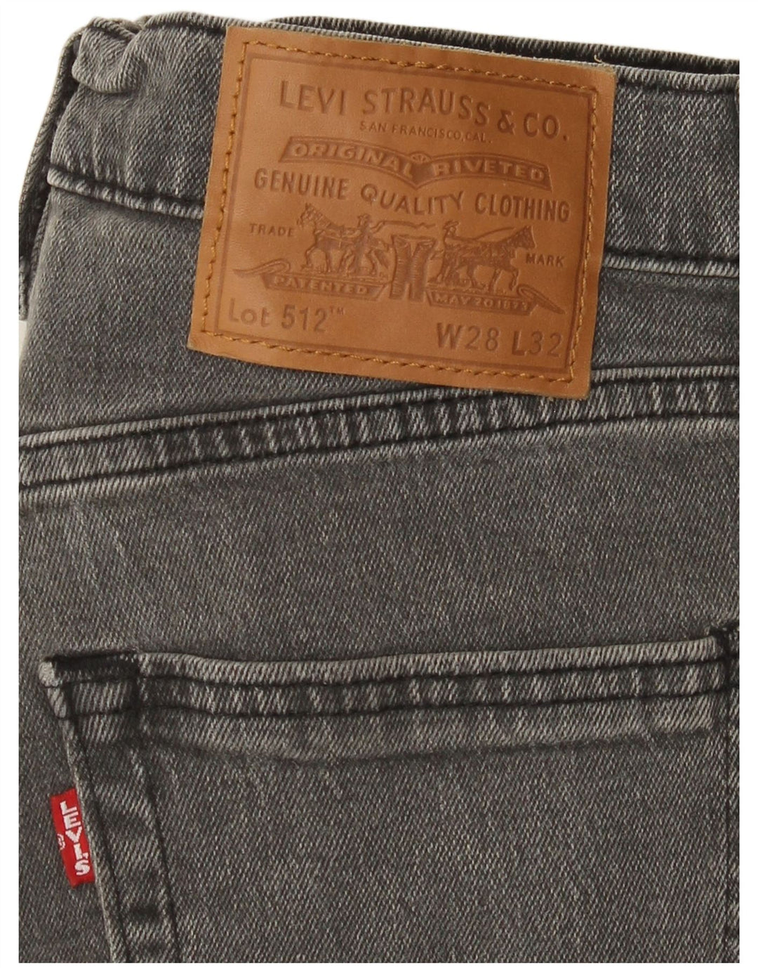 Calça jeans masculina Levi's 512 Slim Tapered W28 L32 cinza algodão