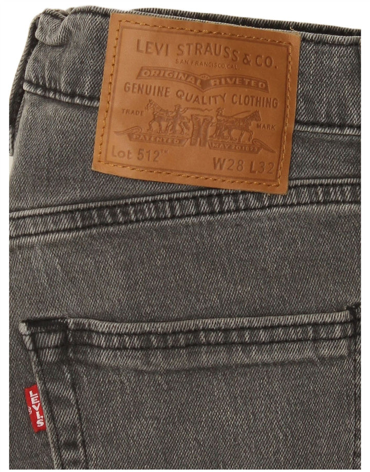 Calça jeans masculina Levi's 512 Slim Tapered W28 L32 cinza algodão