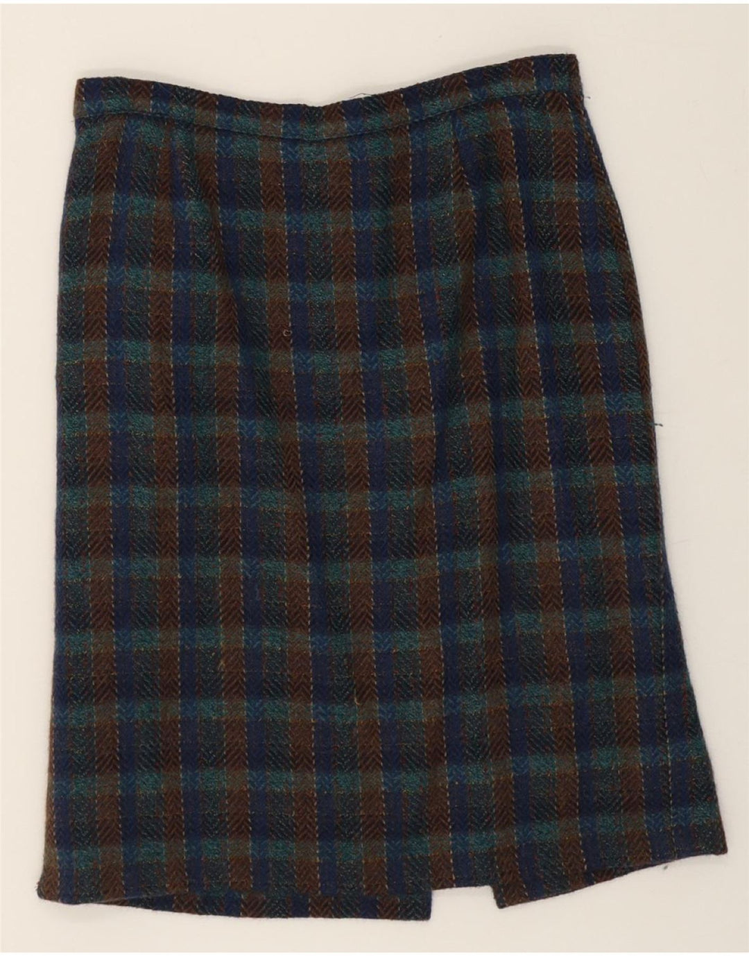 WEINBERG Womens 2 Button 2 Piece Skirt Set EU 44 XL W30 Navy Blue Check Vintage Weinberg and Second-Hand Weinberg from Messina Hembry 