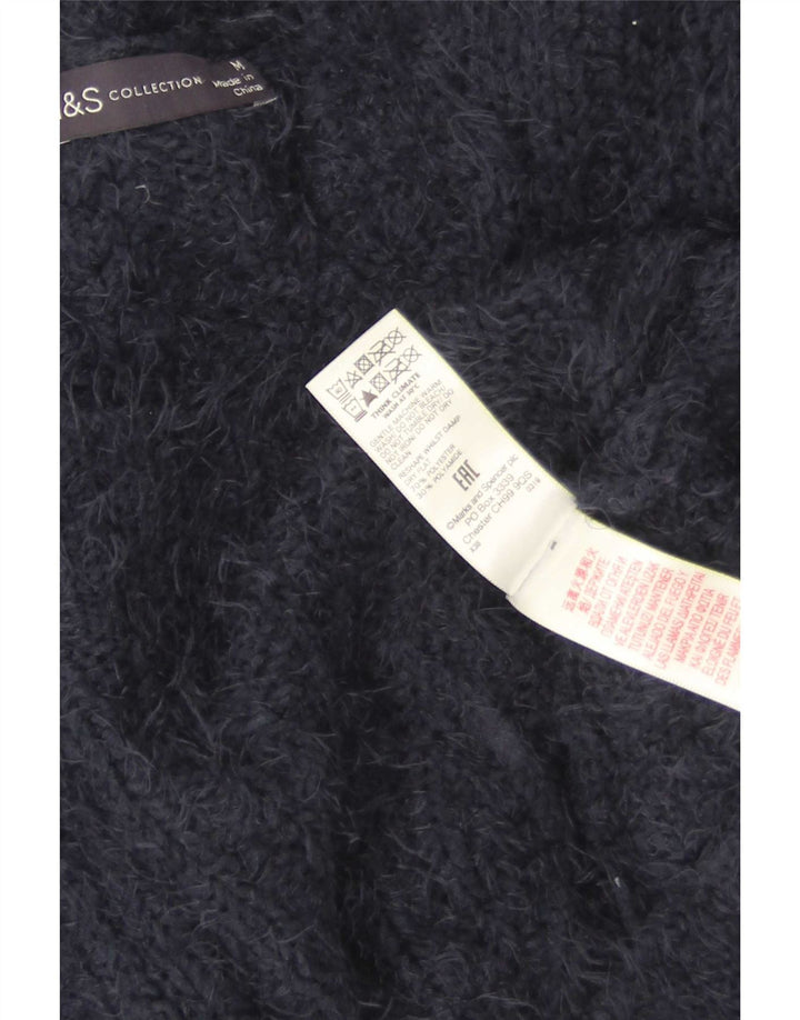 Suéter cardigã feminino Marks & Spencer UK 14 poliéster azul marinho médio