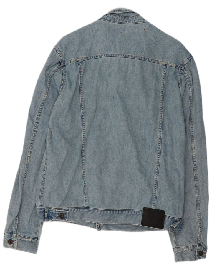 Jaqueta jeans masculina ZARA UK 42 XL algodão azul