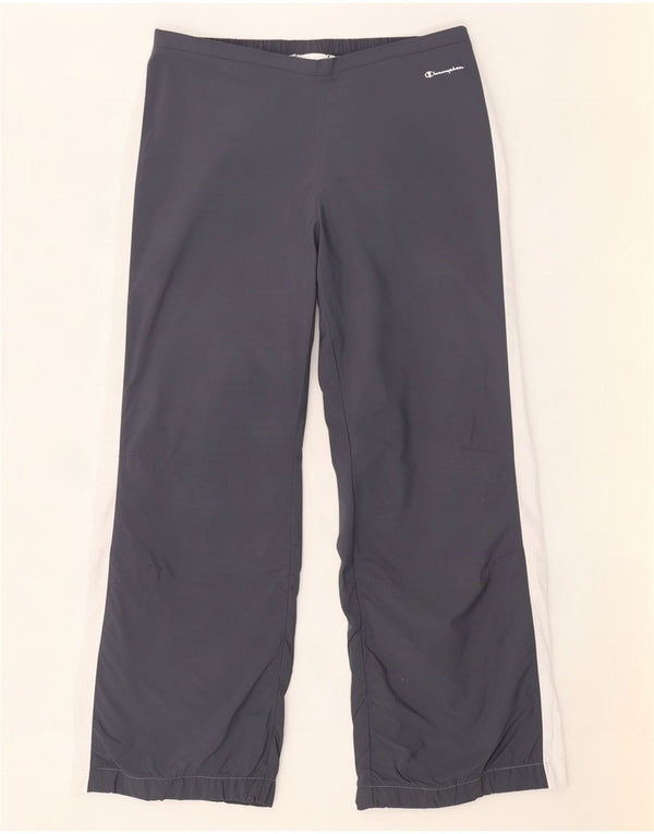 Calça de treino feminina Champion UK 14 grande cinza colorblock poliéster