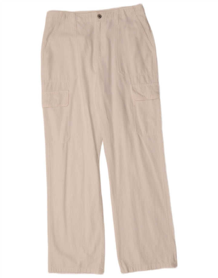 Calça cargo reta feminina Zara EU 42 grande W32 L33 branca