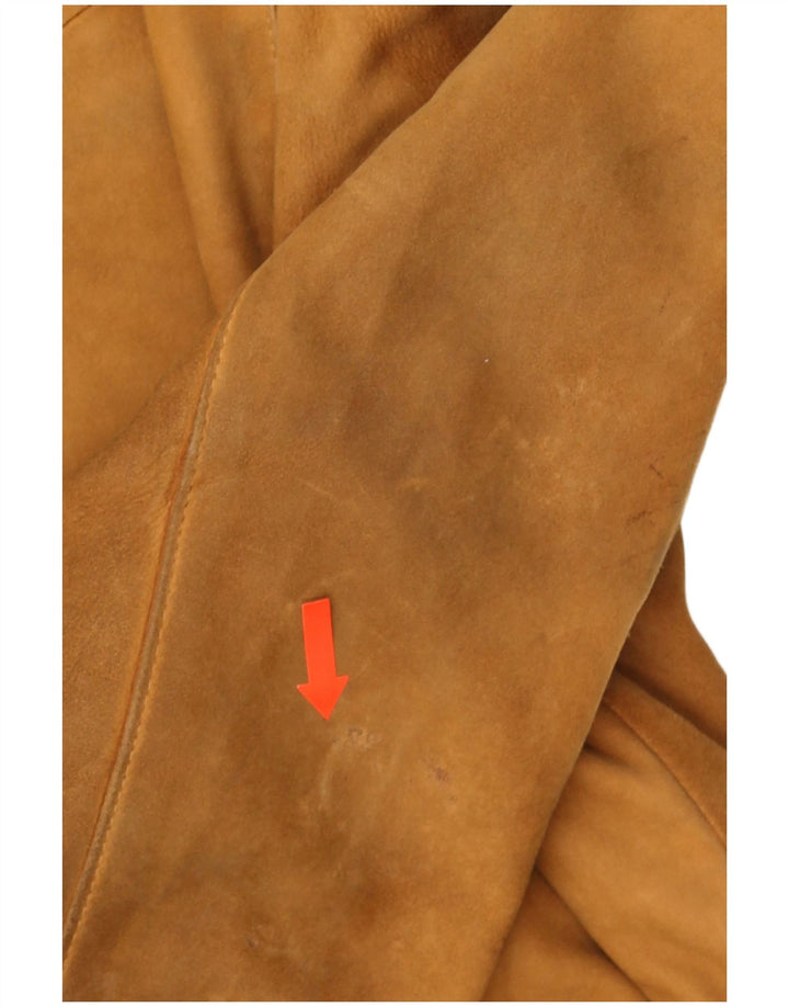 Jaqueta masculina vintage de camurça Reino Unido 40 grande couro marrom