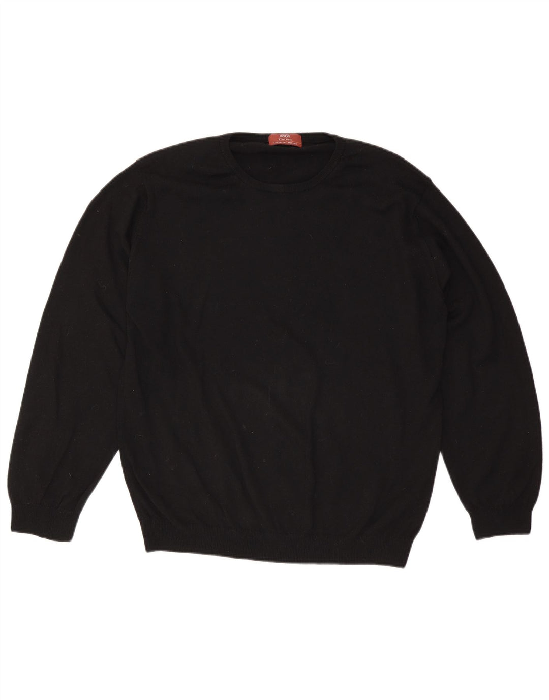 Suéter masculino Marks & Spencer com gola redonda, grande lã preta