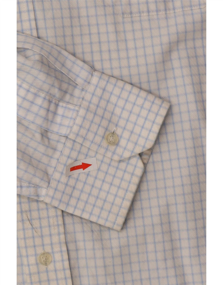 Camisa masculina Pierre Cardin tamanho 41 16 grande algodão xadrez azul