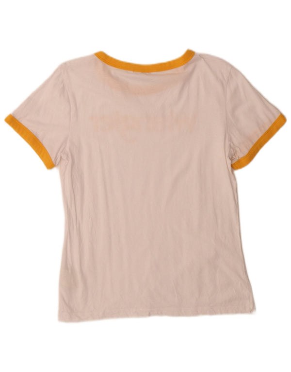 Camiseta feminina Wrangler com estampa gráfica UK 12 algodão colorblock branco médio