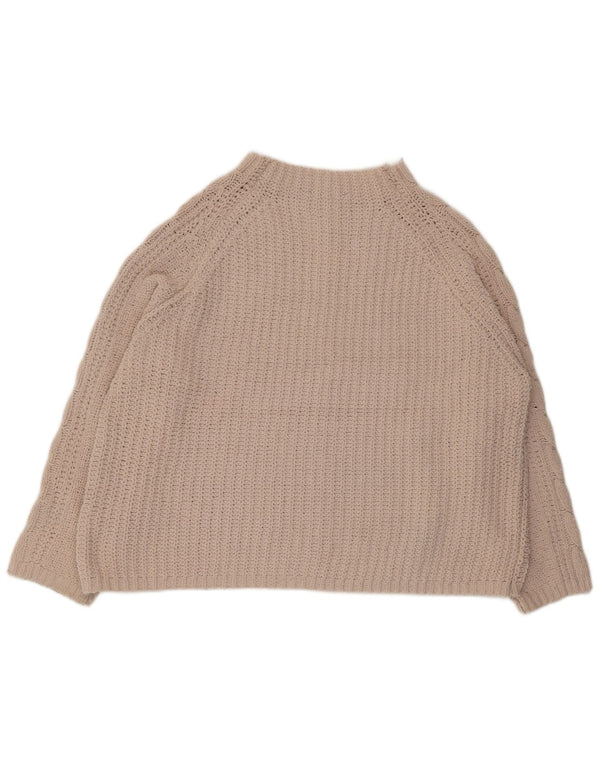 Suéter feminino Marks & Spencer com gola alta e gola tartaruga Reino Unido 18 XL bege