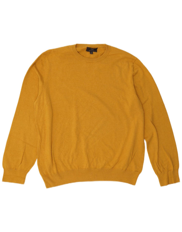 Suéter masculino Marks & Spencer com gola redonda 2XL amarelo