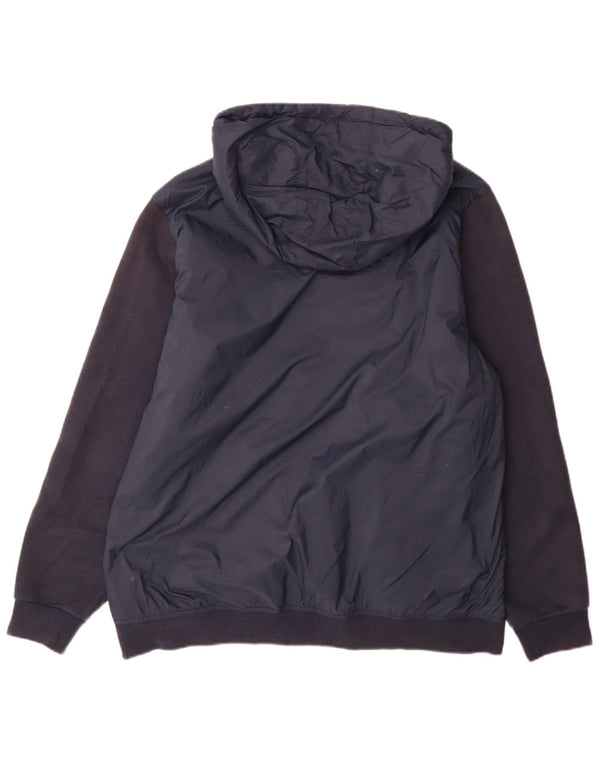 Jaqueta masculina acolchoada com capuz Crew Clothing UK 42 XL azul marinho Colourblock