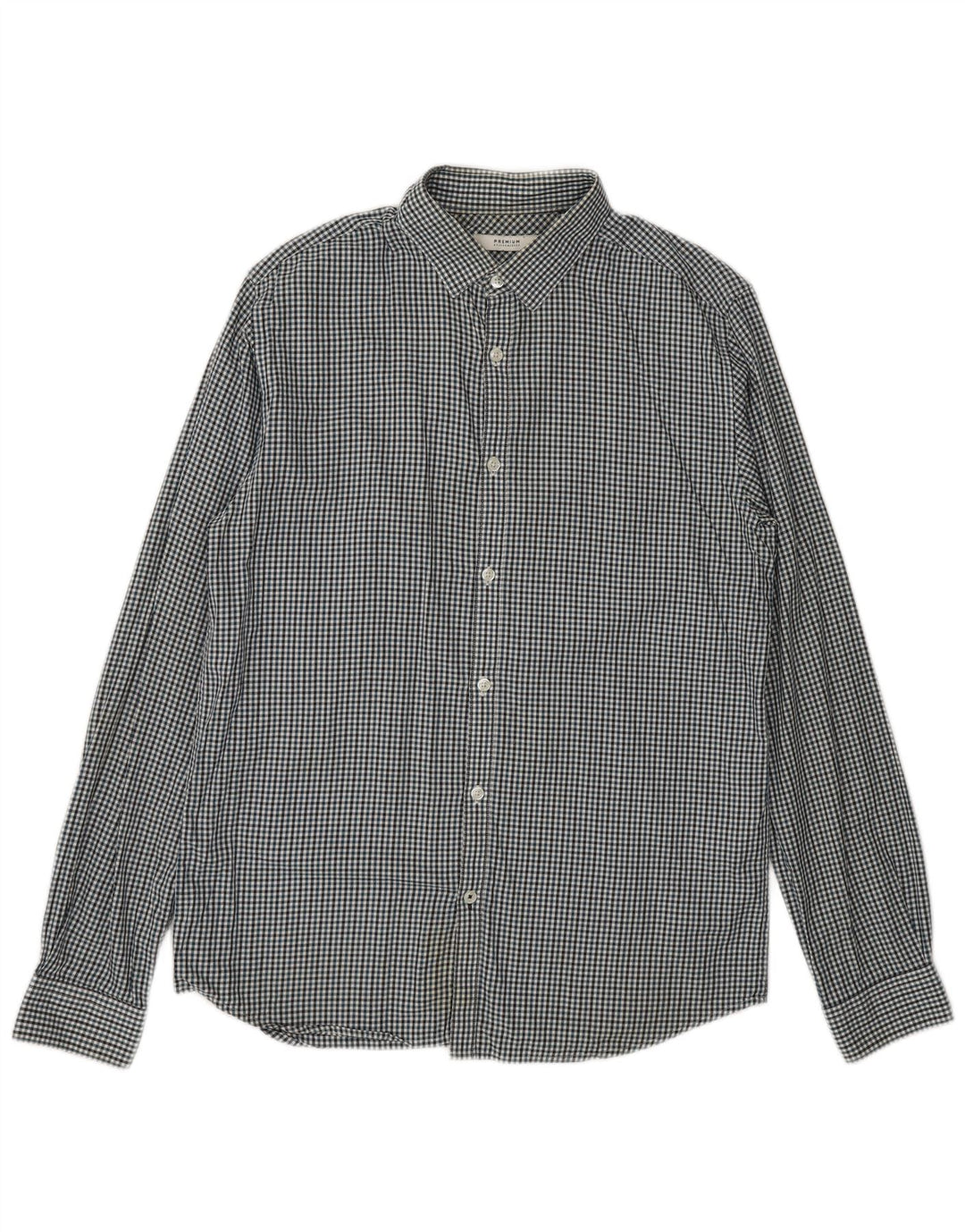 Camisa masculina JACK & JONES de algodão xadrez azul médio
