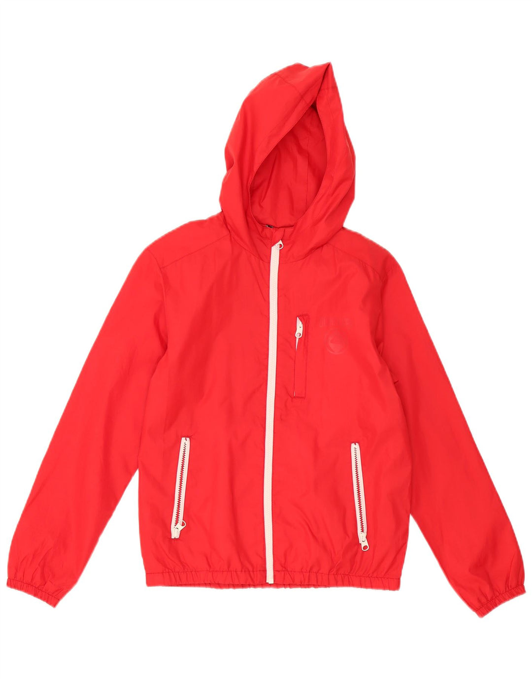 Jaqueta de chuva com capuz Quiksilver Boys 11-12 anos poliéster vermelho médio