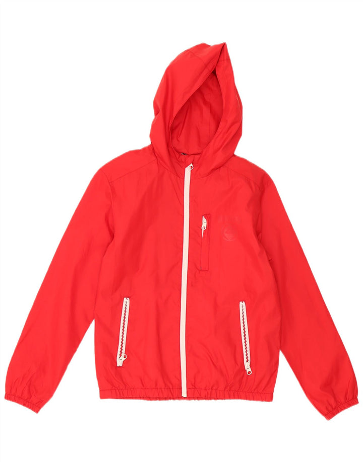 Jaqueta de chuva com capuz Quiksilver Boys 11-12 anos poliéster vermelho médio