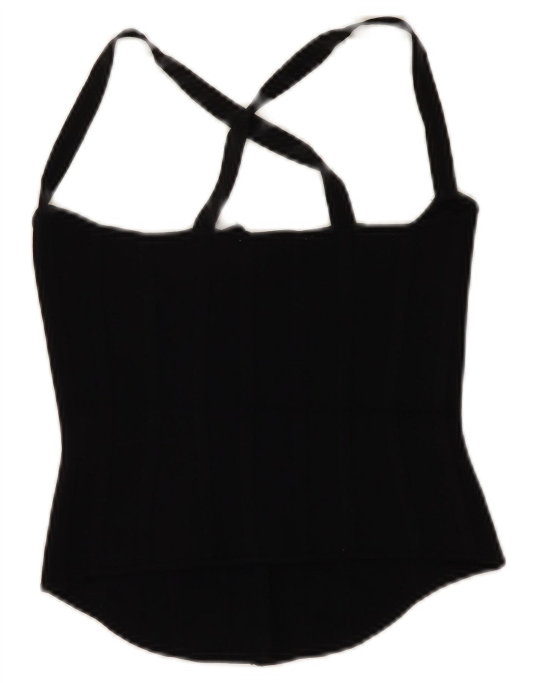 Zara Womens Crop Top UK 8 Pequeno Preto Viscose