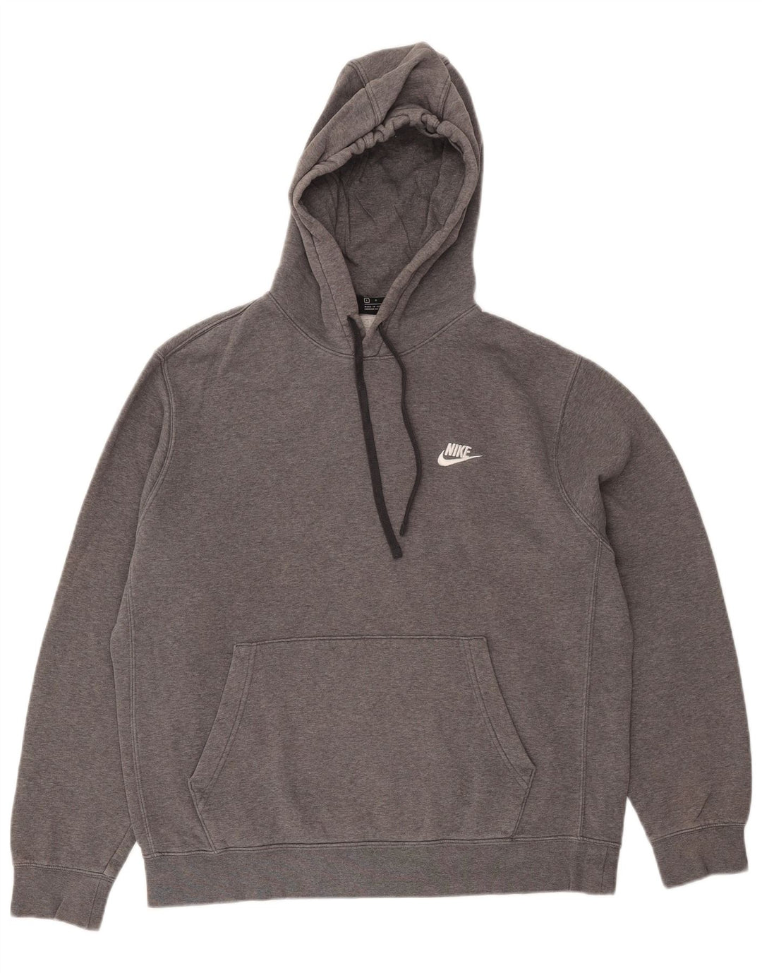NIKE Mens Hoodie Jumper Grande Cinza Flecked Algodão