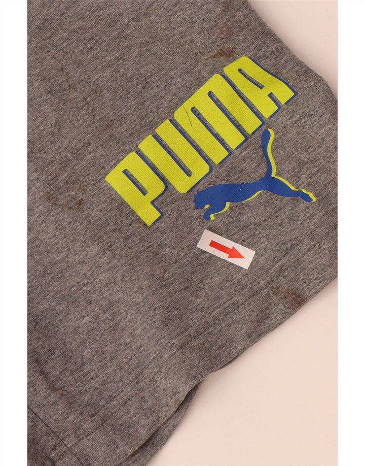 Shorts esportivos gráficos masculinos Puma cinza médio