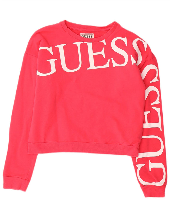 Suéter GUESS Girls Crop Graphic 13-14 anos algodão rosa