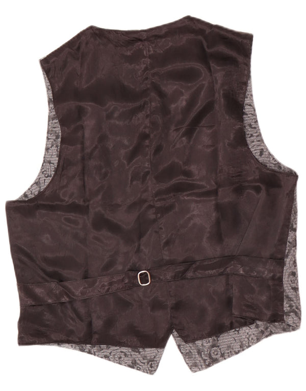 Colete masculino vintage grande cinza floral