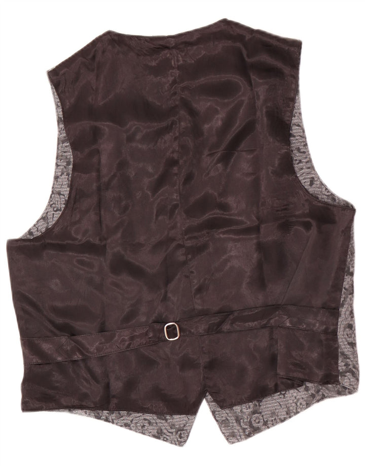 Colete masculino vintage grande cinza floral
